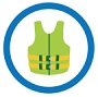 Good dive practices - 'Wear a life jacket when snorkeling' icon